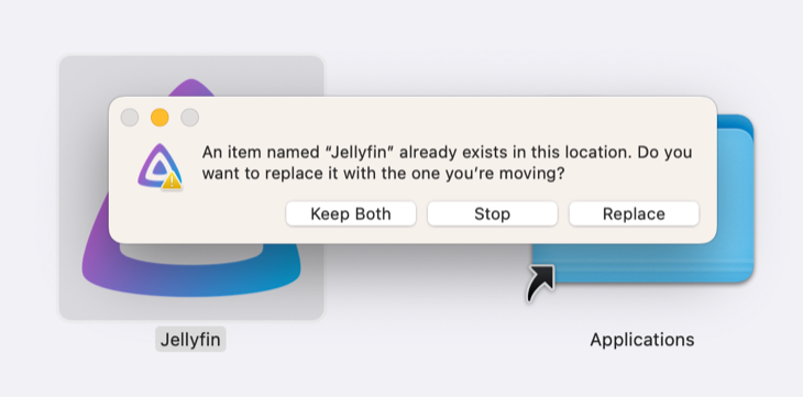 Replace Jellyfin .APP file on macOS