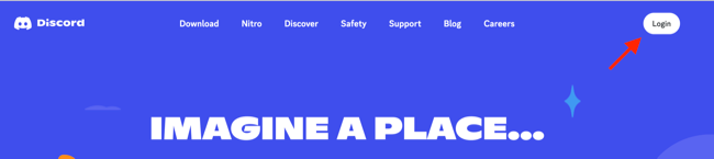 Click &ldquo;Login&rdquo; on Discord home page