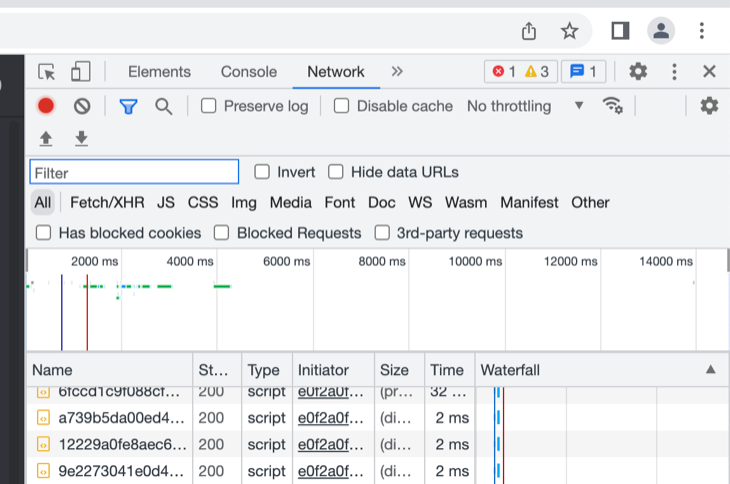 Access the &ldquo;Network&rdquo; tab in developer tools