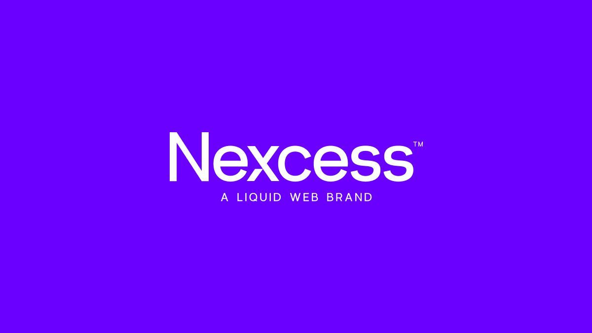 Nexcess logo against purple background