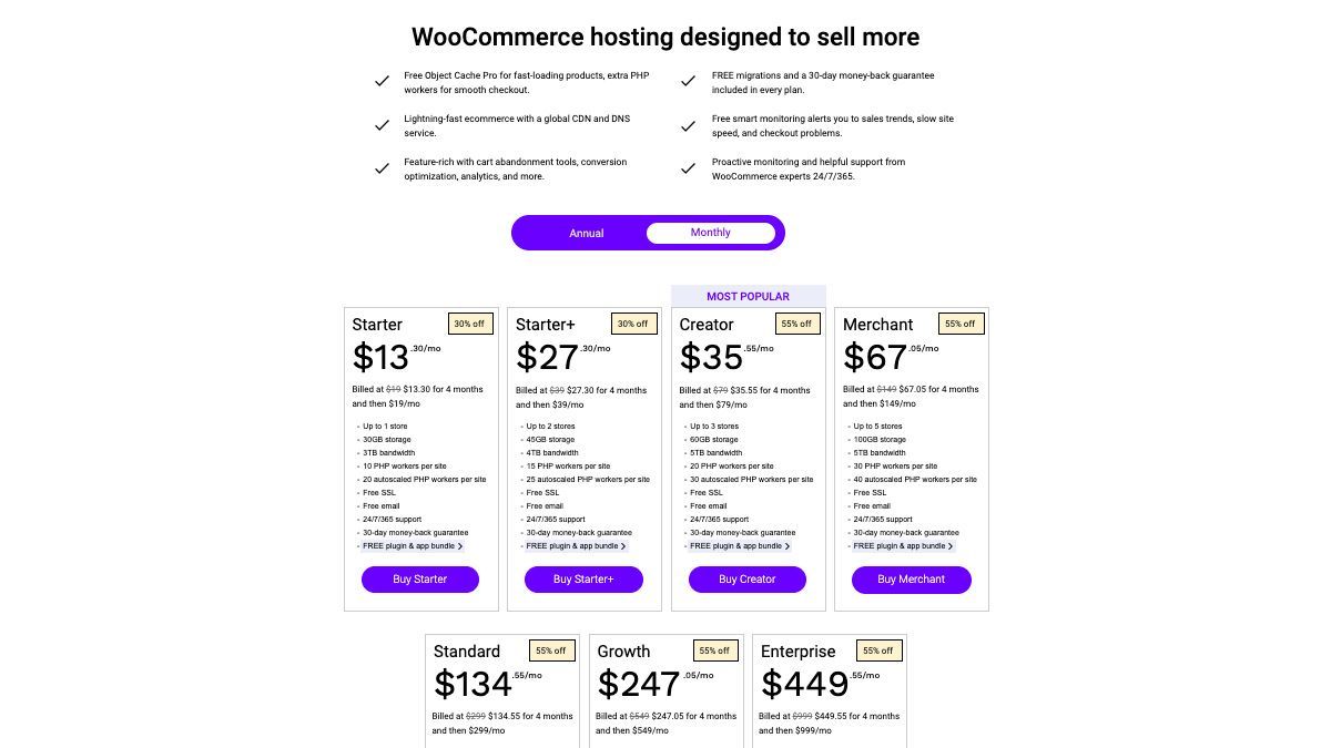Nexcess hosting pricing page