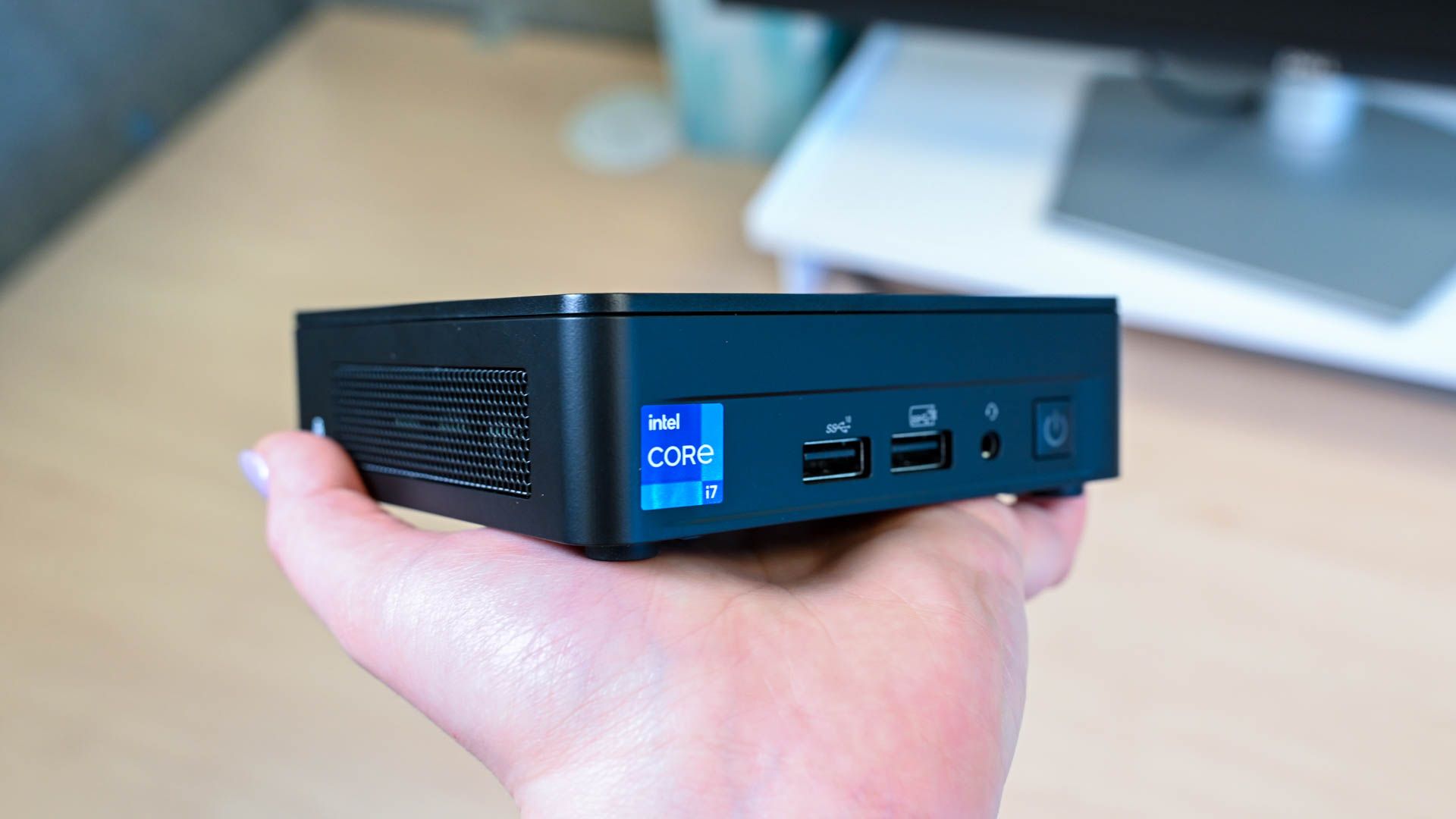 Person holding the Intel NUC 13 Pro