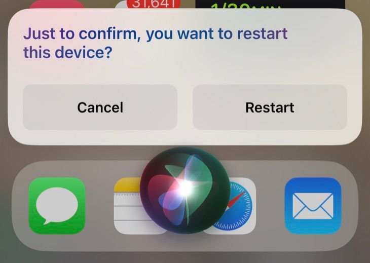 Restart iPhone using Siri