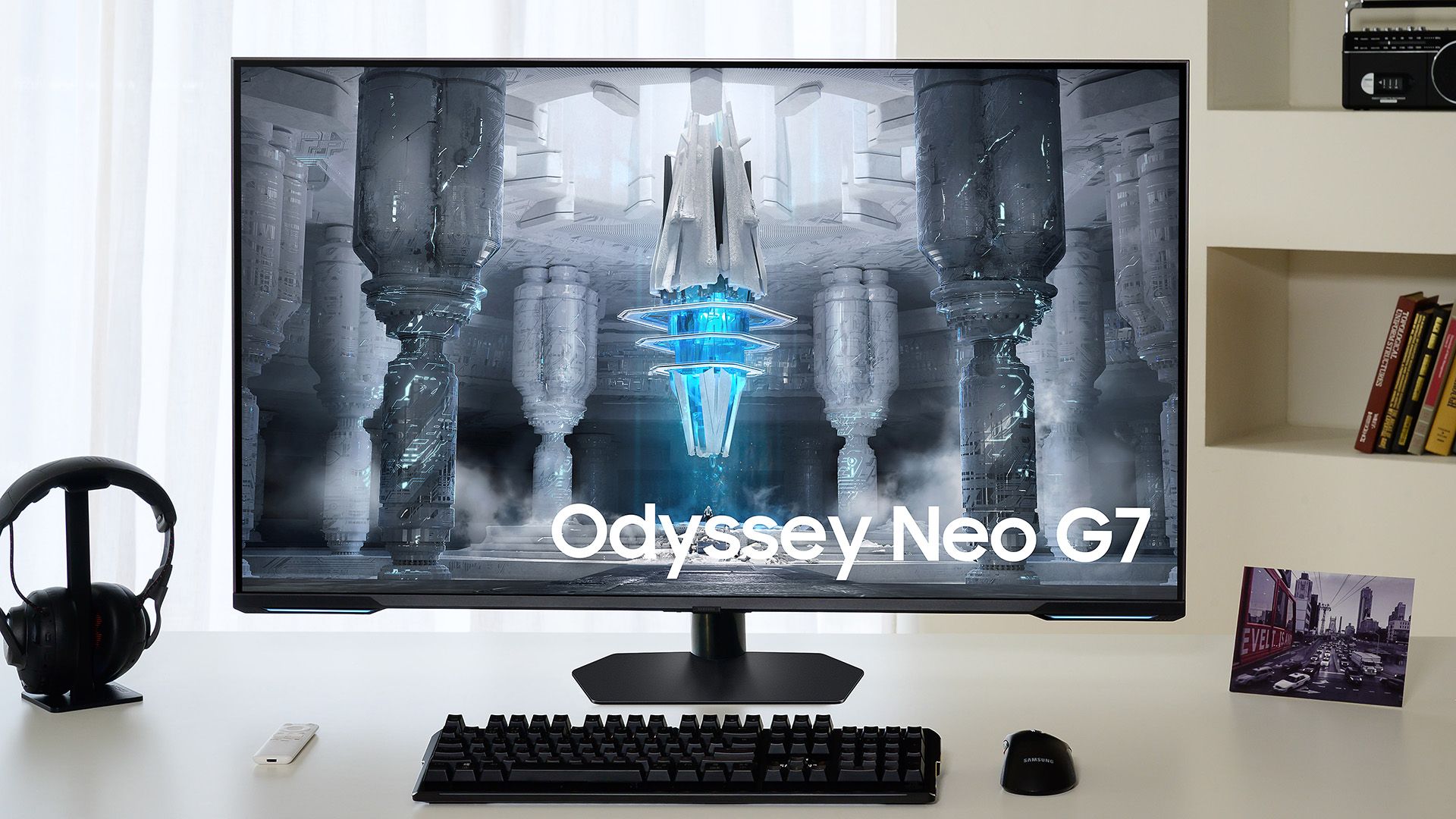 Samsung monitor on desk