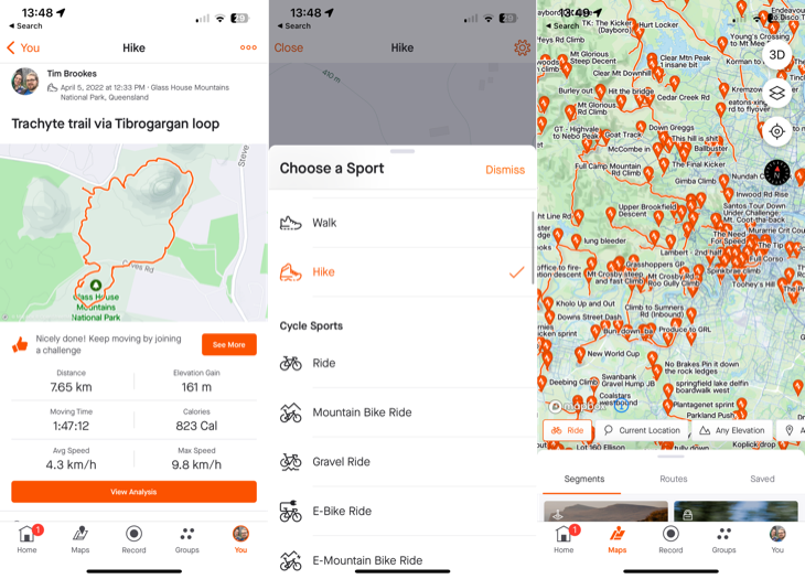 Strava multi-workout tracking app for iPhone
