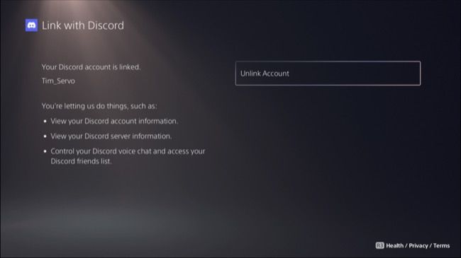 Unlink Discord from your PlayStation Network account