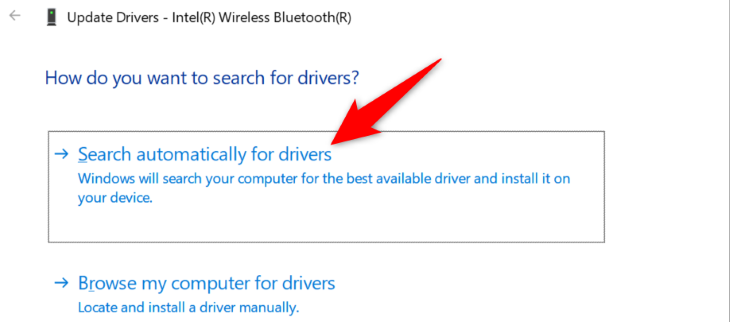 Choose "Search Automatically for Drivers."