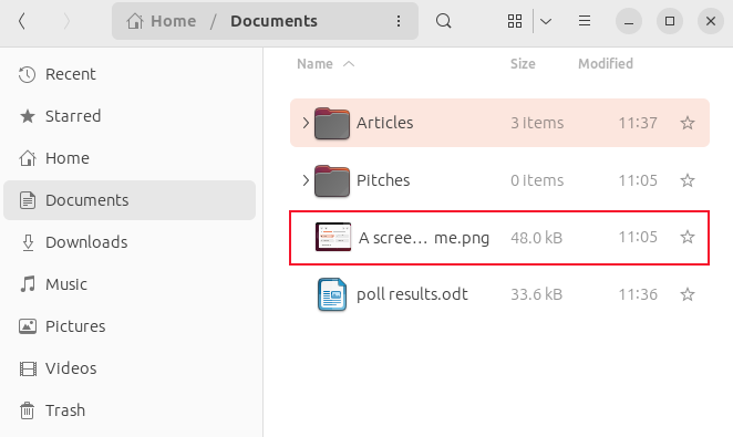 The Files browser showing a truncated filename that still shows the file extension