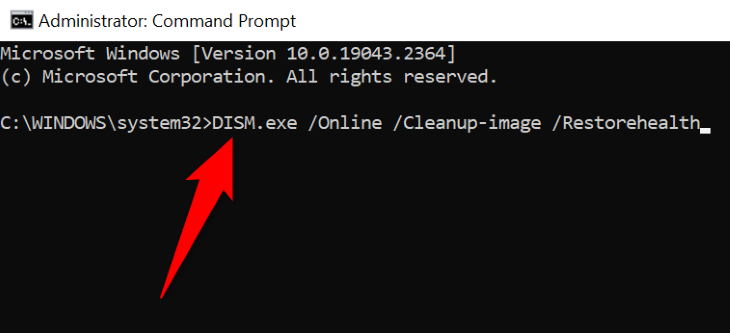 Use Windows DISM command.