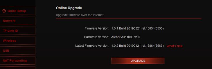 A screenshot of the router firmware update page for a TP-link router.