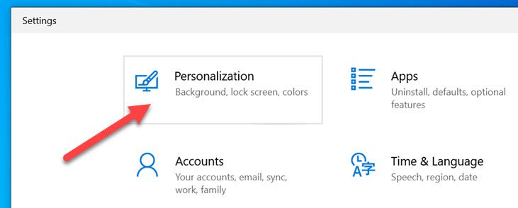 Select "Personalization."