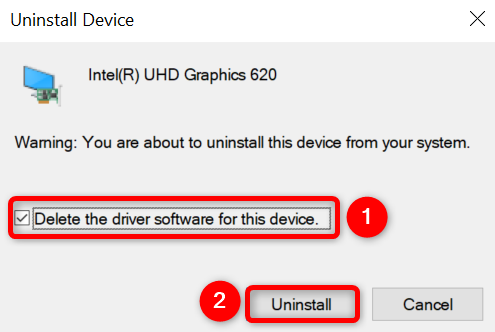 Tick the option and click "Uninstall."