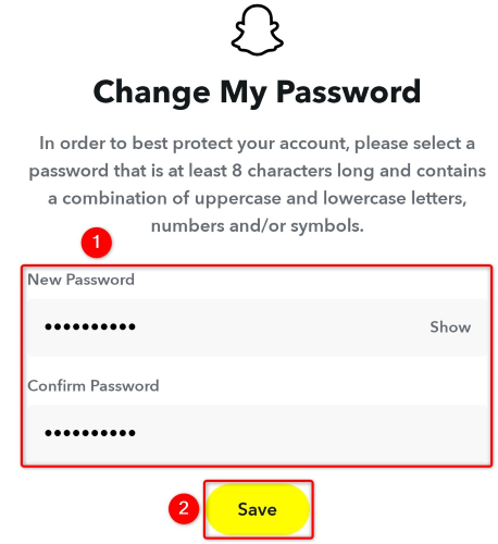 Type a new password and tap 