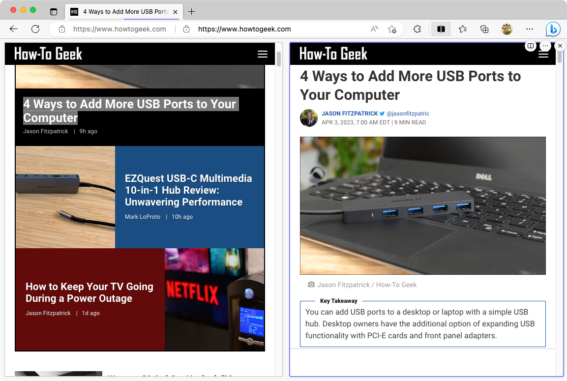 Split window mode screenshot