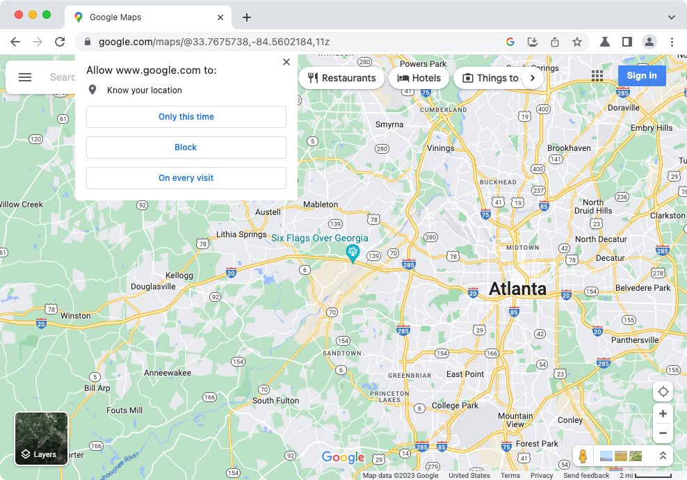 Asking for location in Chrome Canary