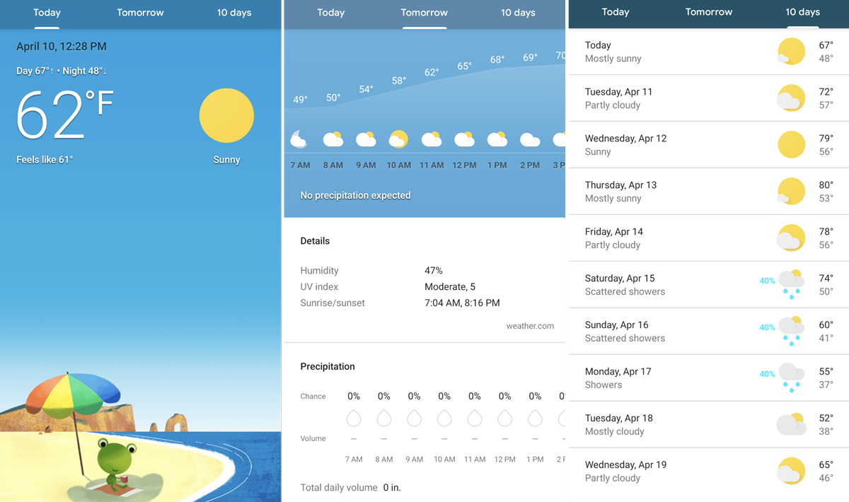 Google Weather app.