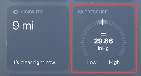 Apple Weather app pressure.
