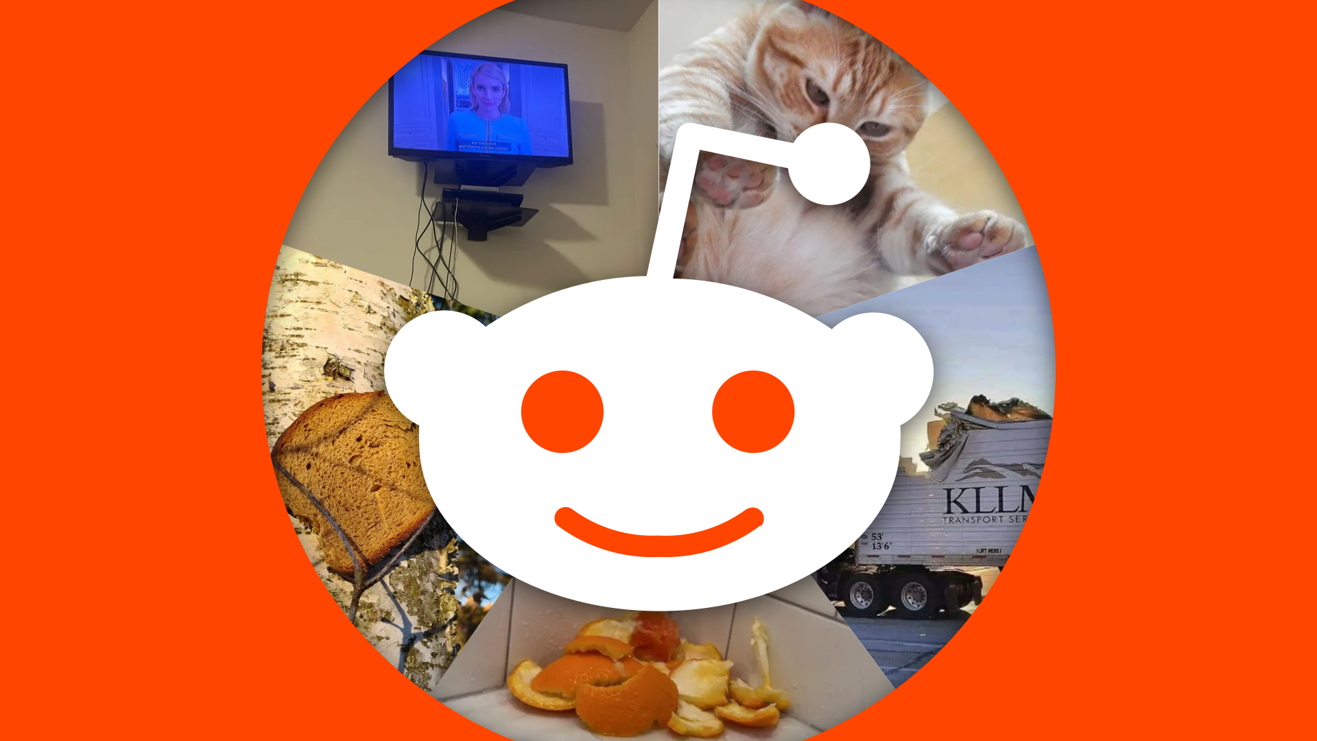 Reddit logo with subreddit images.