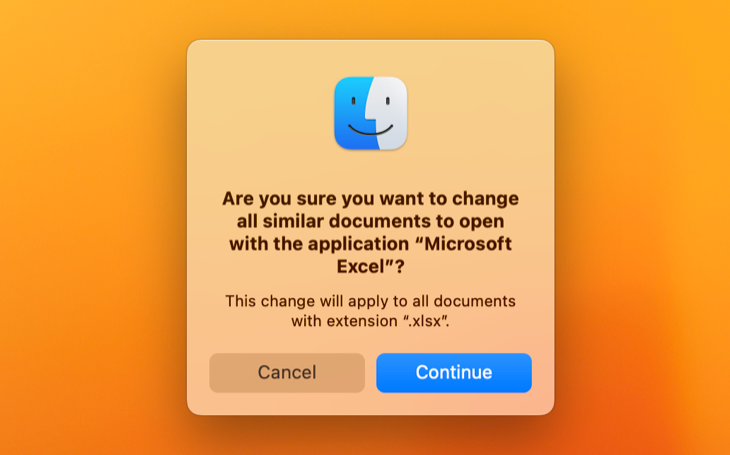Confirm your changes with &ldquo;Change All&rdquo; followed by &ldquo;Continue&rdquo;