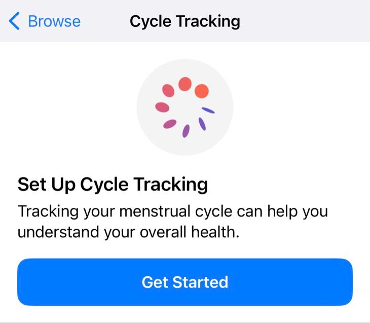 Set up Cycle Tracking on iPhone