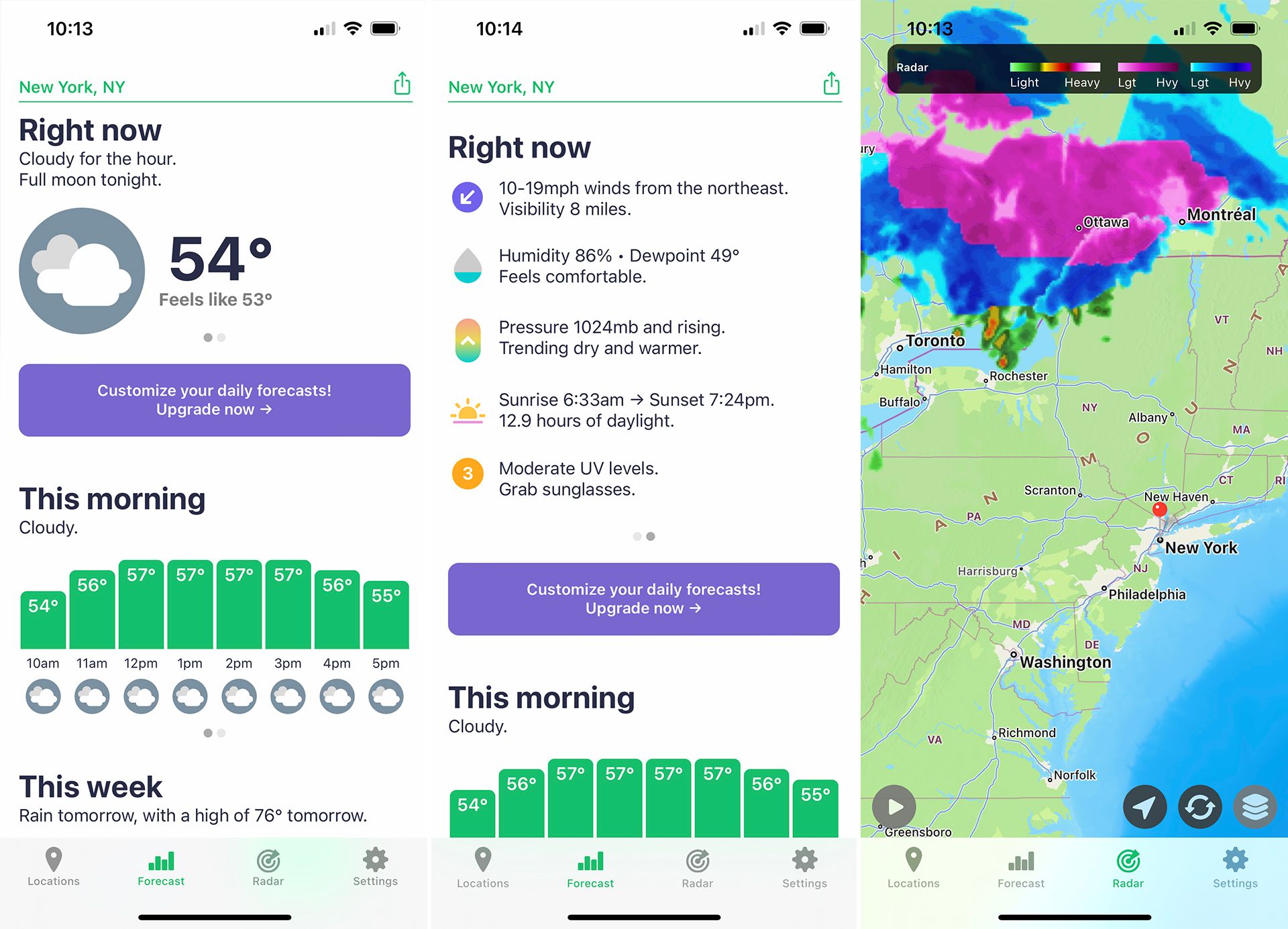 Screenshots showcasing the Hello Weather app.