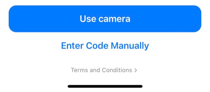 Use your iPhone or iPad camera or enter the code manually