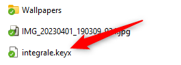 Key file for a KeePassXC database.