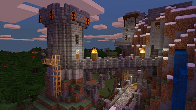 a castle made in minecraft