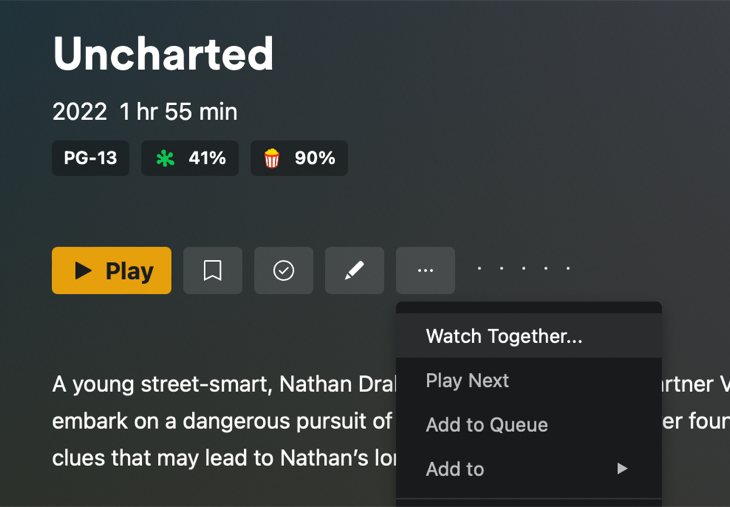 Select "Watch Together" in Plex