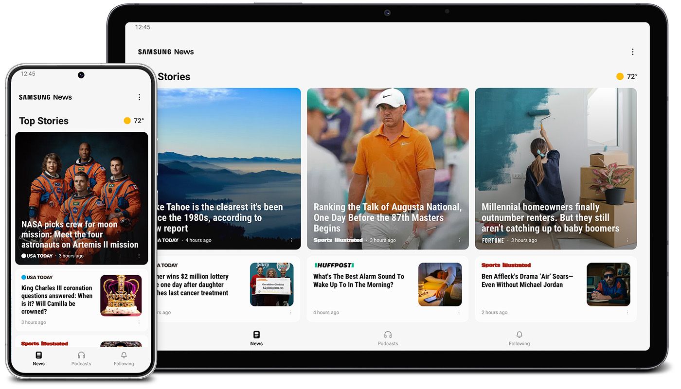 Samsung News screenshots