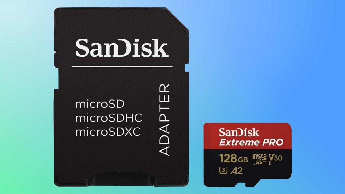 Sandisk Extreme pro on blue and green background
