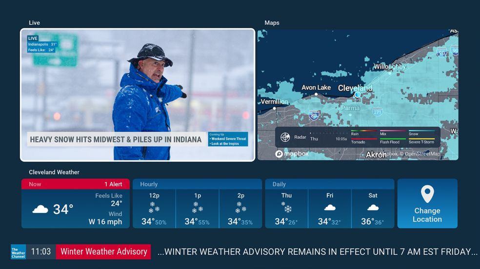 Screenshot of The Weather Channel