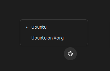 Choosing to use ubuntu on Wayland or Xorg, from the log in screen options menu