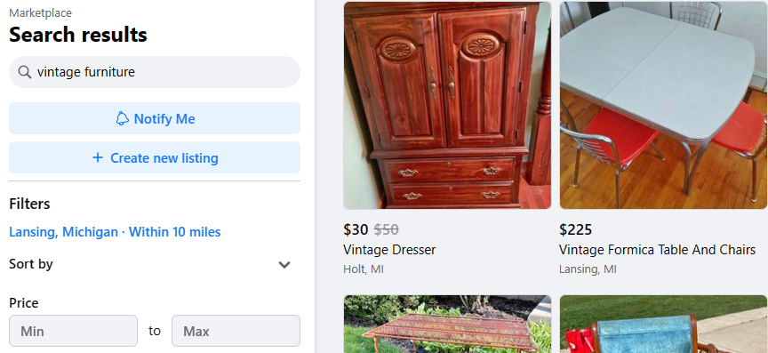 Search on Facebook Marketplace