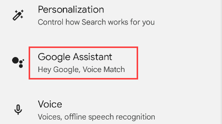 Tap "Google Assistant."