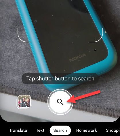 Point at a product and tap the shutter button.