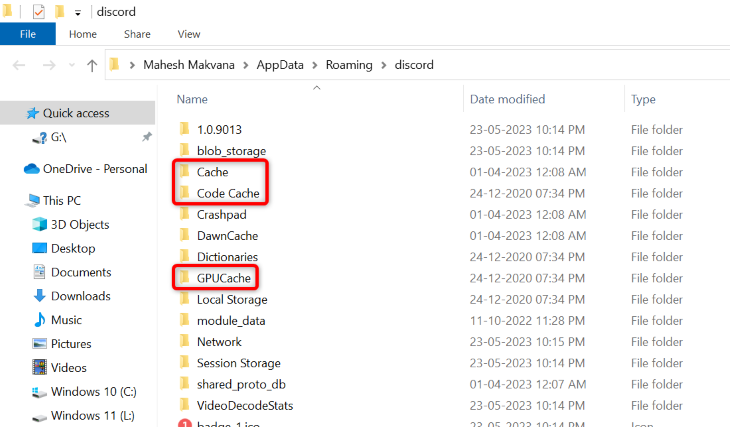 Clear the Discord cache.