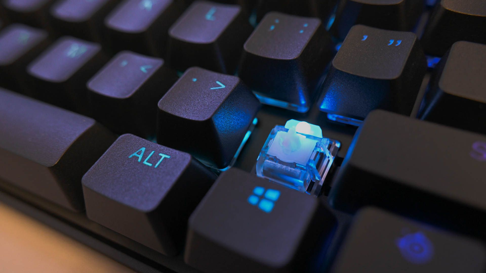 Close Up of Removed Key on Steelseries Apex Pro TKL Keyboard
