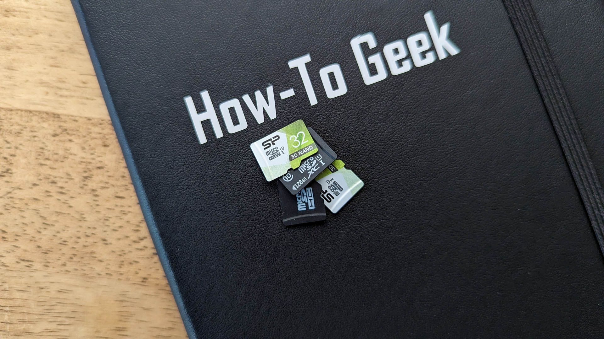 Micro SD cards on a How To Geek notebook