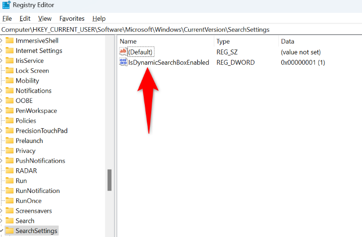 Open &ldquo;IsDynamicSearchBoxEnabled.&quot;