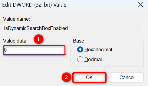 Type &ldquo;0&rdquo; in &ldquo;Value Data&rdquo; and click &ldquo;OK.&quot;