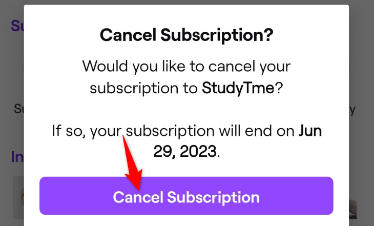 Choose &ldquo;Cancel Subscription.&quot;