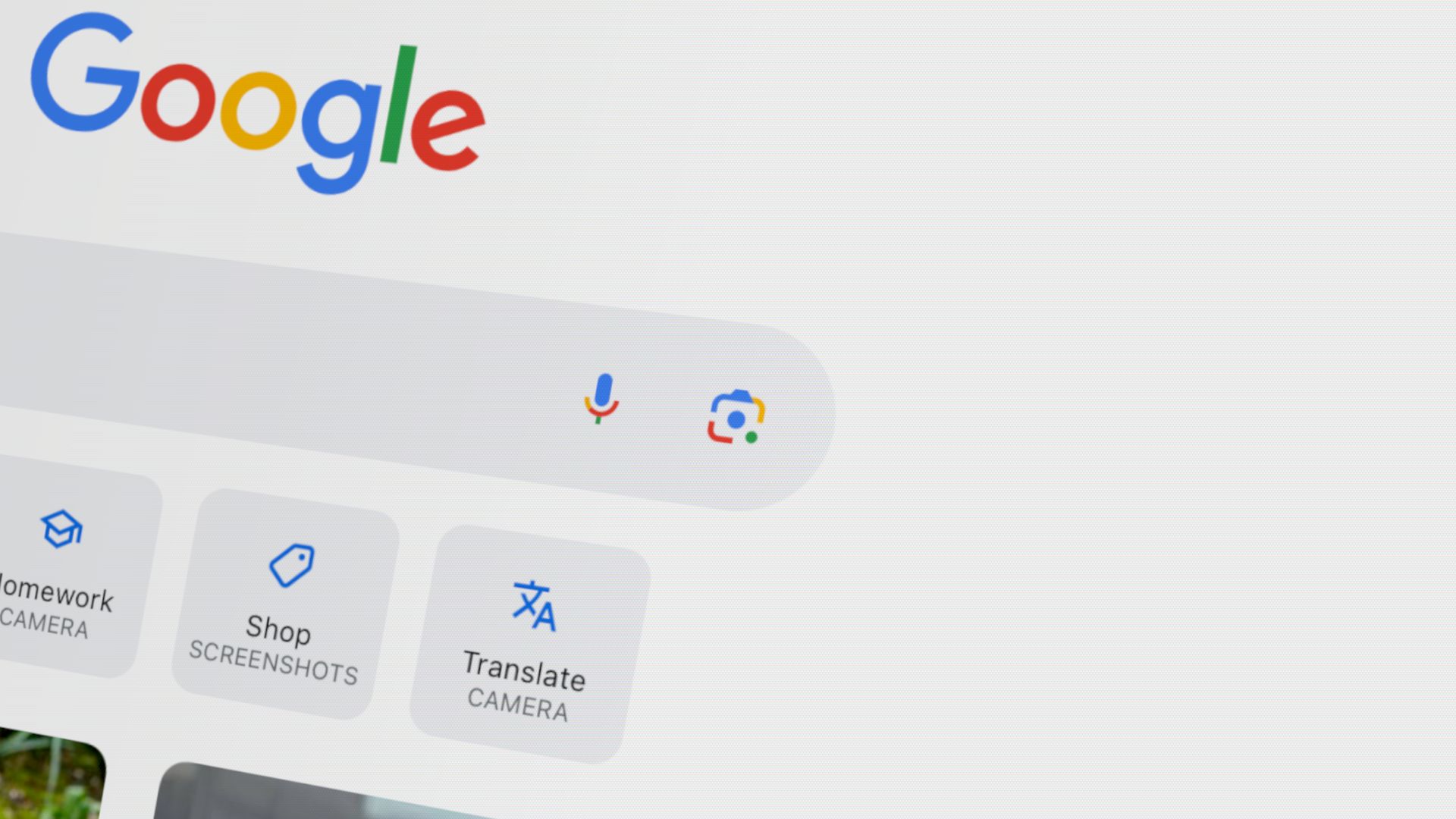 Google Lens in search bar.