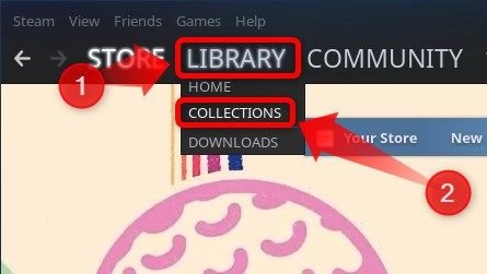 To make sure that Steam ROM Manages has added every game you wanted, click on the Library button in Steam and then click on the Collections button