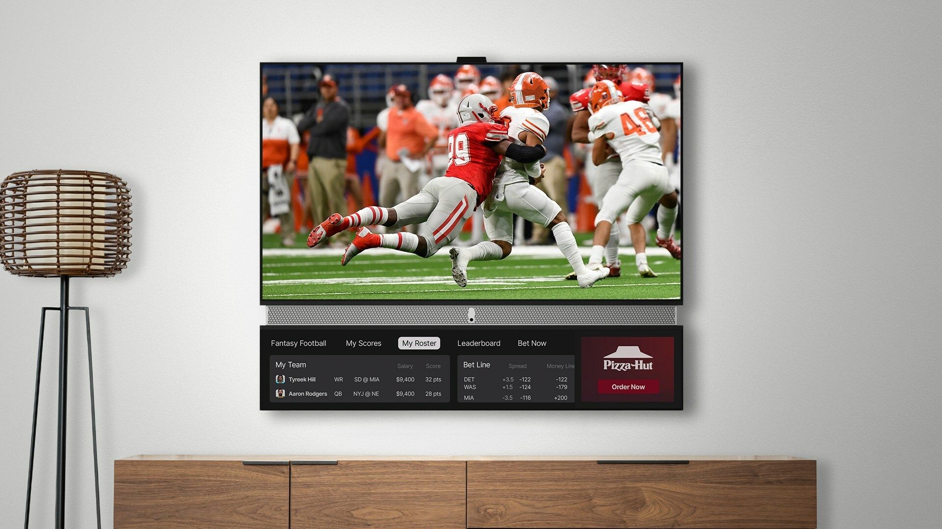 Telly TV with a football game