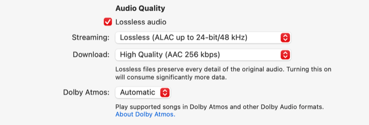 Change Apple Music streaming and download quality