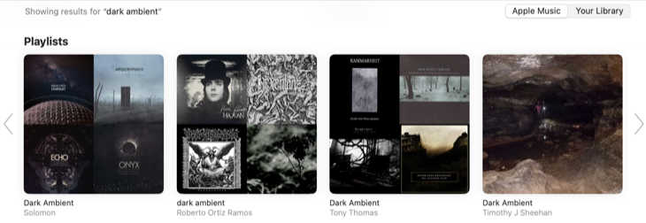 Apple Music playlist search