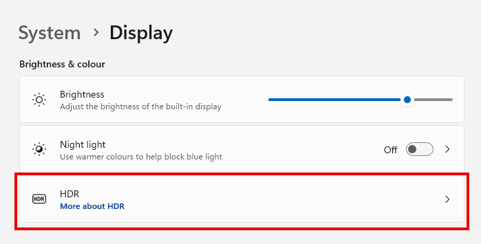 auto HDR mode in windows 11