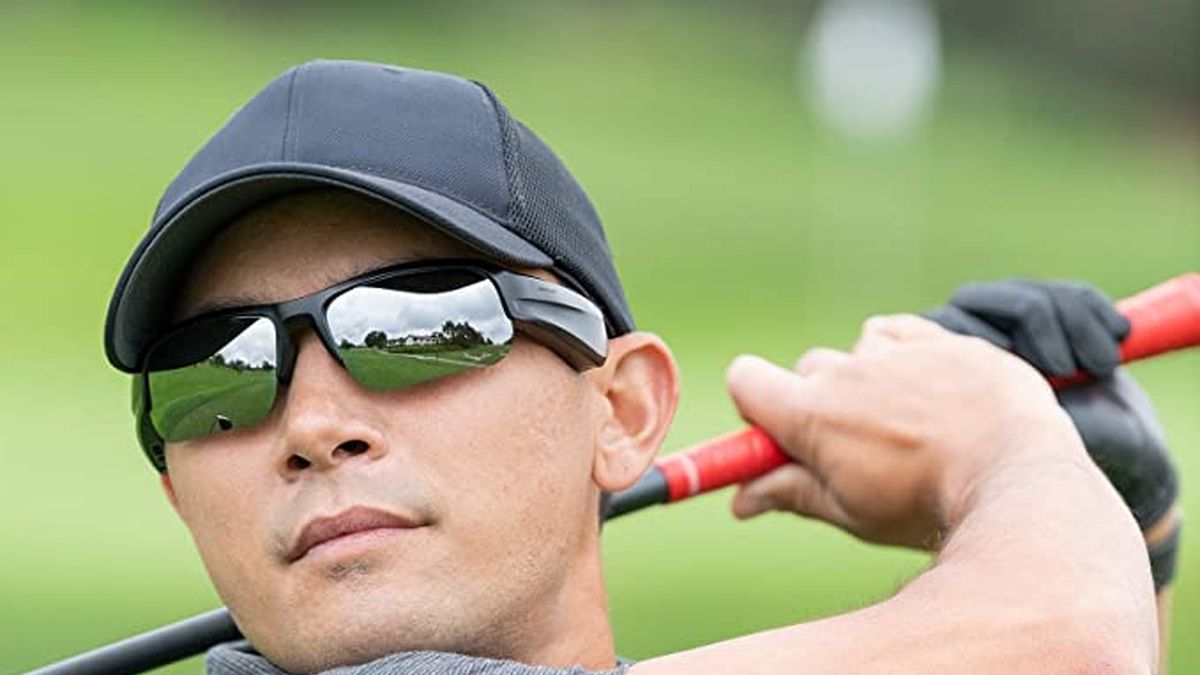 person golfing with Bose Frames Tempo