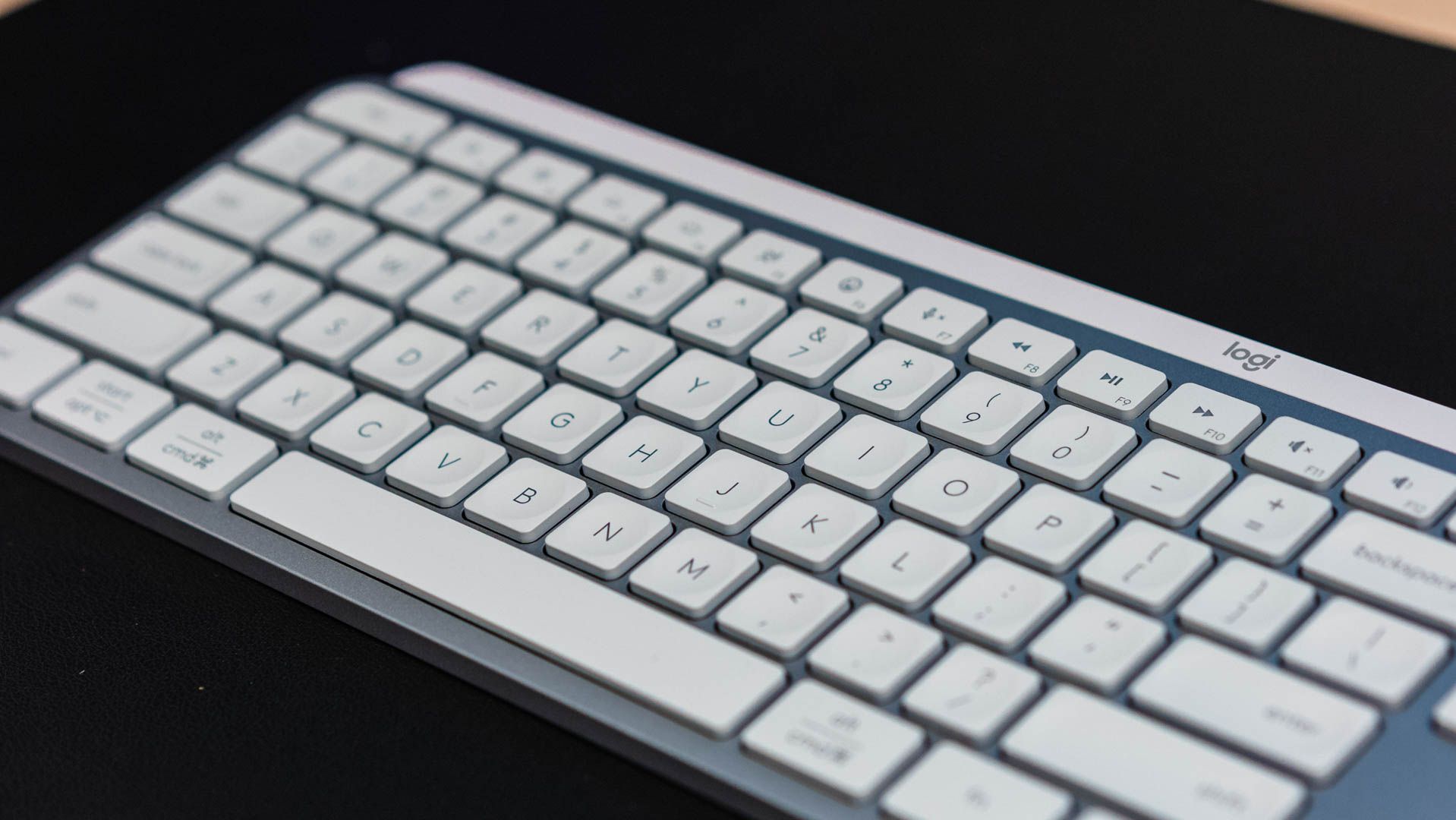 A close-up view of the Logitech MX Keys S keyboard.